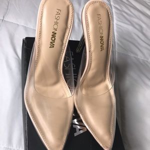 Fashion Nova Lucite Mule Pumps